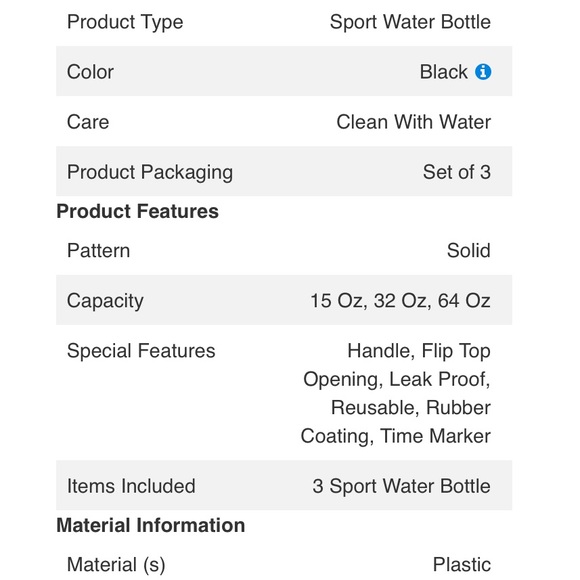 NEW set of 3 motivational water/sport bottles. Unisex - Picture 9 of 11